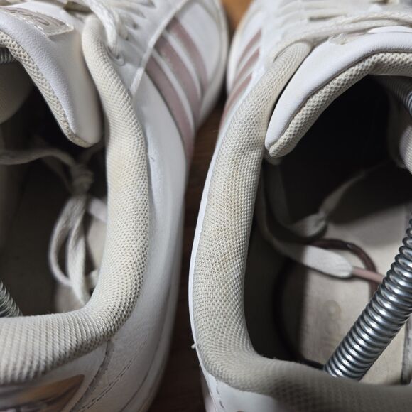 Adidas Cloudfoam Advantage Womens Size 11 White Leather Pearl/Rose Gold DA9524 - Picture 10 of 12